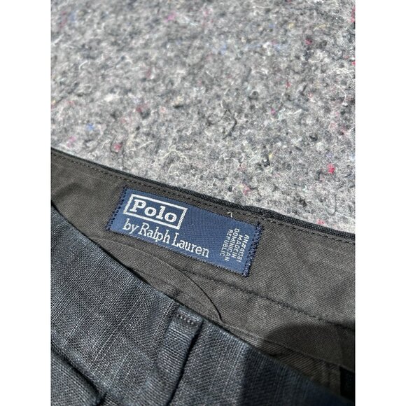 Vintage Polo Ralph Lauren 100% Linen Dress Pants Men’s Size Pleated Black - Picture 3 of 7
